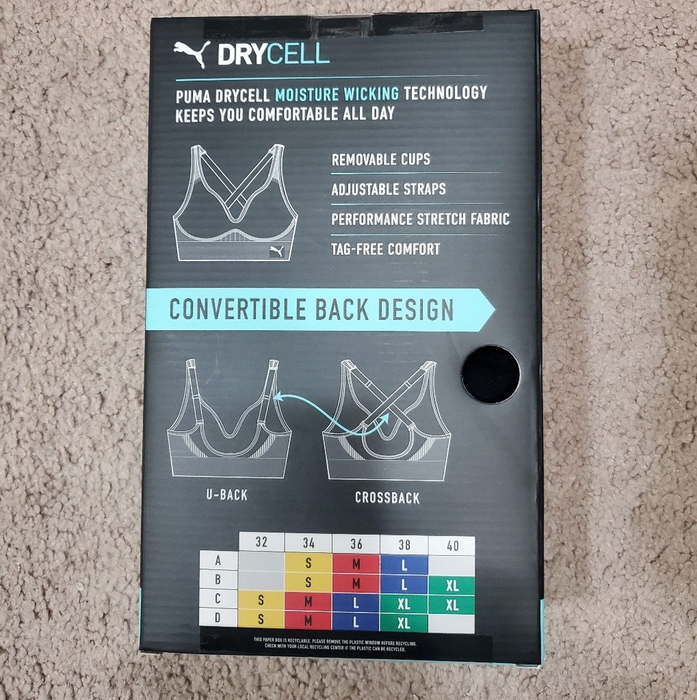 Puma Seamless Sports Bra 2-Pack - black and White - Picture 2 of 2